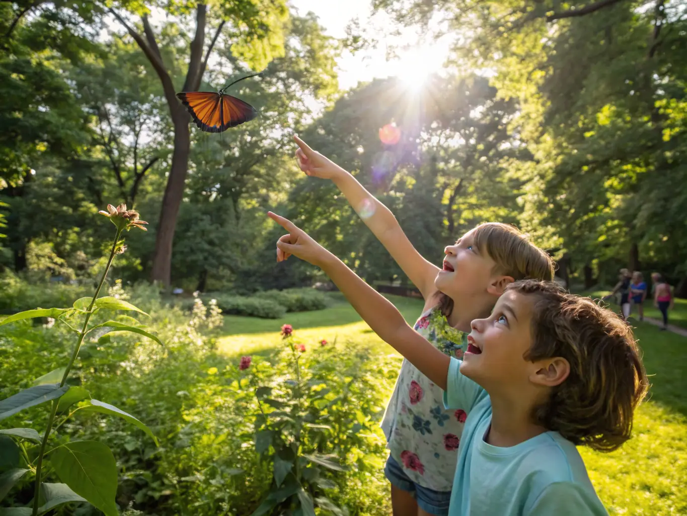 A captivating photograph of students participating in an outdoor environmental education program organized by CDREN, illustrating the organization's dedication to fostering environmental awareness among youth.